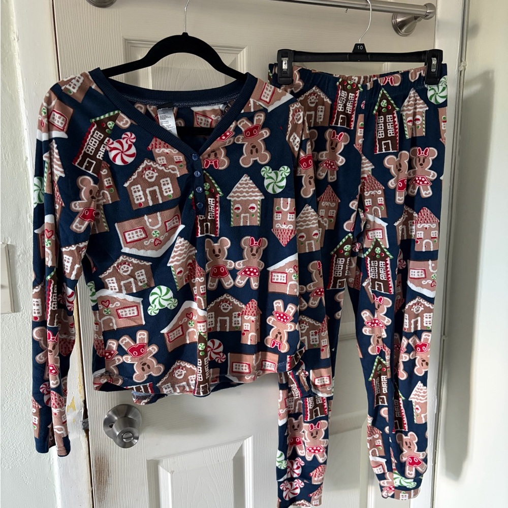 DISNEY Mickey Mouse Gingerbread Long Sleeve Blue Pajama Set